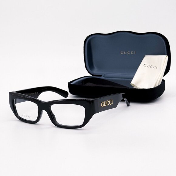 NEW GUCCI EYEGLASSES GG1297O 001 BLACK MEN EYEWEAR GUCCI - Picture 1 of 12